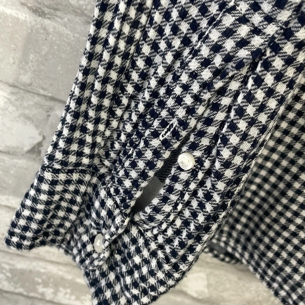 J.Crew Mens Slim Double-Weave Shirt Gingham Plaid